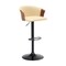 Armen Living Lydia Adjustable Walnut Wood Bar Stool in Cream Faux Leather with Black Metal LCLYBAWACR - alternate 1