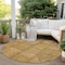 Homeroots 8' Peach Gray And Charcoal Round Patchwork Washable Indoor Outdoor Area Rug 581589 - alternate 6