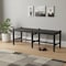 Homeroots 52in Black Genuine Leather and Solid Wood Upholstered Bench 606747 - alternate 5