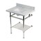 Kingston Brass 30-Inch Carrara Marble Console Sink with Brass Legs and Shelf, 8-Inch, 3-Hole KVPB30MBSQB6 - alternate 1