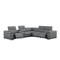 Homeroots Battleship Gray Leather Power Reclining L Shaped Six Piece Corner Sectional With Console 643944 - alternate 1