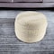 Homeroots 18" Natural And Ivory Cotton Blend Round Striped Pouf Ottoman 551564 - alternate 1