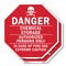 Signmission Danger Chemical Storage Authorized, 18 inch X 18 inch, Plastic Sign, 2PK OC-P-2PACK-18-34 - alternate 1