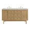 James Martin Vanities Laurent 60 in. Double Vanity, Light Natural Oak, w/ 3 CM Eternal Jasmine Pearl Quartz Top 545-V60D-LNO-3EJP - alternate 1