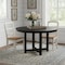 Homeroots 45" Black Solid Wood Mirrored Double Pedestal Base Round Top Dining Table 712148 - alternate 3