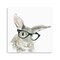 Homeroots 20" x 20" Watercolor Cutie Rabbit in Glasses Canvas Wall Art 398853 - alternate 3