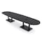 Skutchi Designs Boval Conference Table With Power, 48 in W, 168 in L, Grey HAR-BOVL-48X168-DOU.BK-WA7949-EBLK - alternate 1