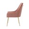 Homeroots Set of Two Blush And Gold Upholstered Velvet Dining Side Chairs 535382 - alternate 5