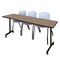 Regency Kobe Mobile T-Base Training Table W/ 2 M Stack Chairs, 84 in W, 24 in L, Noble Oak MKTRCC8424NO47GY - alternate 1