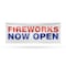 Signmission Fireworks Now Open, 36 Inch x 96 Inch, Vinyl Banner B-96-30630 - alternate 1