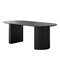 Homeroots 79" Black Wood Double Pedestal Base Oval Dining Table 720661 - alternate 1