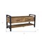 Homeroots 46in Natural and Black Metal Distressed Solid Wood Storage Bench with Drawers 488865 - alternate 5