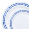 Smarty Had A Party White w/Blue and Silver Royal Rim Plastic Dinnerware Set (120 Dinner Plates+120 Salad Plates), 240PK 970BLSVP-CASE - alternate 7