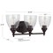 Jonathan Y Marais 22.5" 3-Light Metal/Glass LED Vanity, Oil Rubbed Bronze JYL7470A - alternate 12