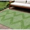 Homeroots 9' X 12' Green And Ivory Geometric Washable Indoor Outdoor Area Rug 598566 - alternate 1
