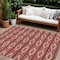 Homeroots 9' X 12' Red Ivory And Gray Geometric Washable Indoor Outdoor Area Rug 599668 - alternate 1