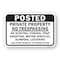 Signmission Posted Private Property No Trespassing No Hunting Aluminum, 18" H, A-1824-24850 A-1824-24850 - alternate 1