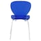 Leisuremod Modern Oyster Transparent Side Dining Side Chair with White Base in Transparent Blue OCW-17TBU - alternate 7