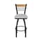 Holland Bar Stool Co Eleanor 30in Swivel Bar Stool with Black Wrinkle Finish, Medium Back and Graph Alpine Seat 880 - alternate 7