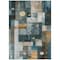Homeroots 8' X 10' Teal Blue Gray And Gold Geometric Washable Indoor Outdoor Area Rug 604485 - alternate 8