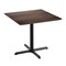 Flash Furniture 36" Square Tabletop, Seamless Surface Technology, Dark Brown with 30"x30" Black Table Height X-Base ST-SQ36-WBR-T3030-GG - alternate 1