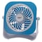 Powerzone Tabletop Fan, 5 VDC, 4 in Dia Blade, 5-Blade, 2-Speed, 48 in L Cord, White/Blue OR White/Red QT-U403B - alternate 1