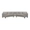 Homeroots Gray Leather L Shaped Three Piece Corner Sectional 548959 - alternate 11