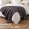 Lavish Home Faux Fur Throw Blanket for Couch, Gray, 50 in x 60 in 68-THROW-GRY - alternate 6