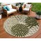 Homeroots 8' Ivory And Green Round Floral Indoor Outdoor Area Rug 548064 - alternate 6