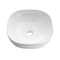 Anzzi Siena Series 17 in. Ceramic Rounded Vessel Square Bathroom Sink Basin in White LS-AZ925 - alternate 1