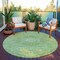 Homeroots 8' Artichoke Green And Ivory Round Medallion Washable Indoor Outdoor Area Rug 617451 - alternate 8