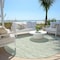 Homeroots 8' Sage And Green Round Striped Washable Indoor Outdoor Area Rug 587958 - alternate 8