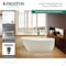 Kingston Brass 68" Acrylic Oval Single Slipper Freestanding Tub with Drain, Glossy White/Matte Black VTRS683128C310 - alternate 4