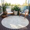 Homeroots 8' Ivory And Gray Round Floral Washable Indoor Outdoor Area Rug 599894 - alternate 7