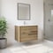 Homeroots 32" Natural Wood Floating Bathroom Vanity With White Sink And Two Drawers 624099 - alternate 4