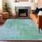Homeroots 9' X 12' Sky Blue And Blue Abstract Washable Indoor Outdoor Area Rug 609224 - alternate 9