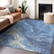 Homeroots 9' X 12' Blue Gold And Ivory Abstract Washable Indoor Outdoor Area Rug 618200 - alternate 6