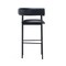 Manhattan Comfort Onda Metal Upholstered Vegan Leather Barstool in Black BS1638-3 - alternate 7