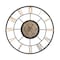 Homeroots 56" Circle Copper Metal and Glass Analog Exposed Gear Wall Clock 485979 - alternate 1