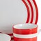 Gibson Home Sunset Stripes 12 Piece Round Fine Ceramic Dinnerware Set in Red 126915.12 - alternate 7