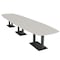 Skutchi Designs Arc Rectangle Meeting Room Table, 45 in W, 192 in L, Ivory HAR-AREC-48X192-DOU.BK-K458 - alternate 1