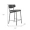 Homeroots Set of Two 30" Black Faux Leather and Steel Low Back Bar Height Bar Chairs, 2PK 555700 - alternate 5