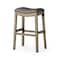 Homeroots 31" Stone and Oak Faux Leather and Solid Wood Backless Bar Height Bar Chair 632367 - alternate 5