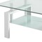 Homeroots 39" Clear and White Glass and Steel Coffee Table With Shelf 635699 - alternate 7