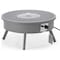 Leisuremod Walbrooke Outdoor Patio Aluminum Round Fire Pit Side Table with Lid and Fire Glass, Grey WGR-29-GL - alternate 10
