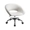 Homeroots White and Silver Faux Leather Adjustable Height Swivel Rolling Office Chair 554046 - alternate 1