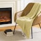 Homeroots 50" X 60" Green Cotton Woven Chevron Throw Blanket with Fringe 518797 - alternate 4