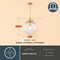 Vaxcel Linden 1-Light Muted Brass Gold Globe Pendant Light with Clear Ribbed Glass Shade Art Deco P0457 - alternate 8