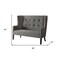 Homeroots 56" Gray Fabric Settee With Chocolate Legs 285683 - alternate 3