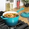 Crock-Pot Artisan 3 Quart Enameled Cast Iron Saucepan with Lid in Teal and Silver 137372.02 - alternate 3